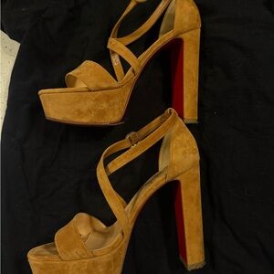 Christian Louboutin Tan Platform Heels